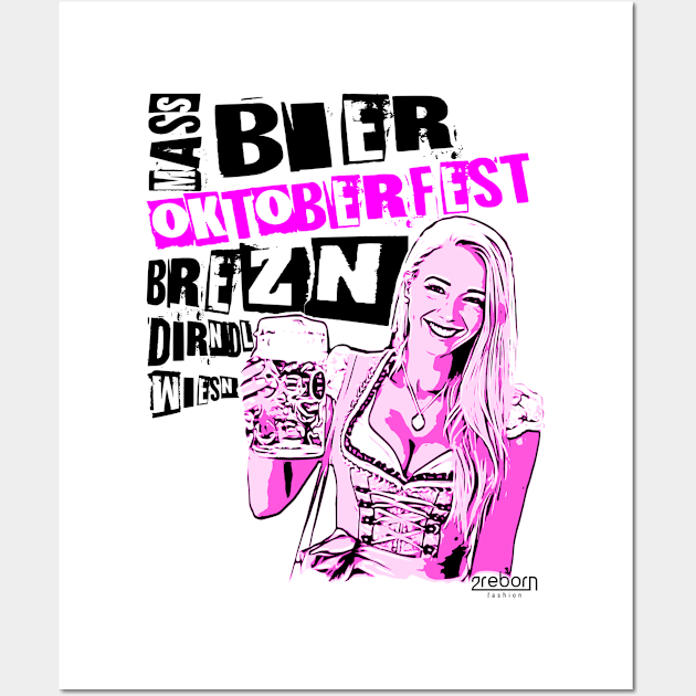 2reborn JEN Oktoberfest Bier Party Dirndl piink Wall Art by 2reborn fashion